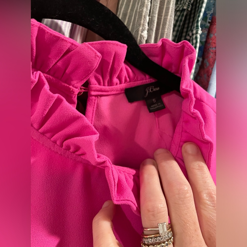 J. Crew Ruffle Neck Top - Picture 2 of 5
